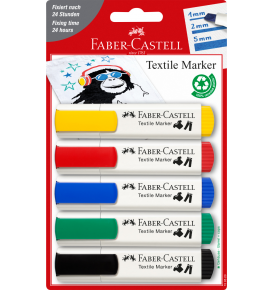 5-pieces Textile Marker Set, Primary